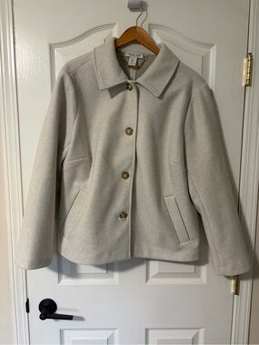 Rachel Zoe Light Cream Coat with Button Front
